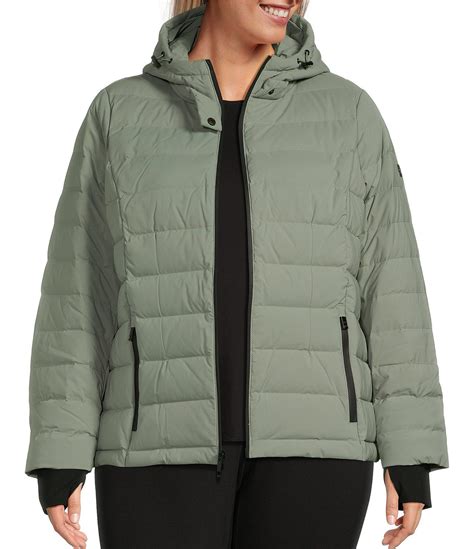 michael kors water-repellent hooded long puffer jacket|Michael Kors packable jacket.